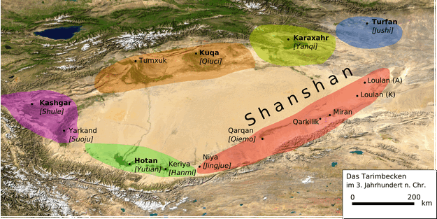 Tarim Basin map by Jahrhundert (CC License)